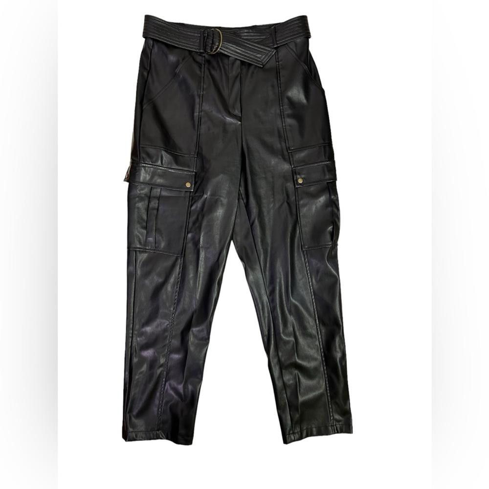Designer Jason Wu l NWT Vegan Leather Cargo Pants Size 8 Size 30" / US 8 / IT 44 - 2 Thumbnail