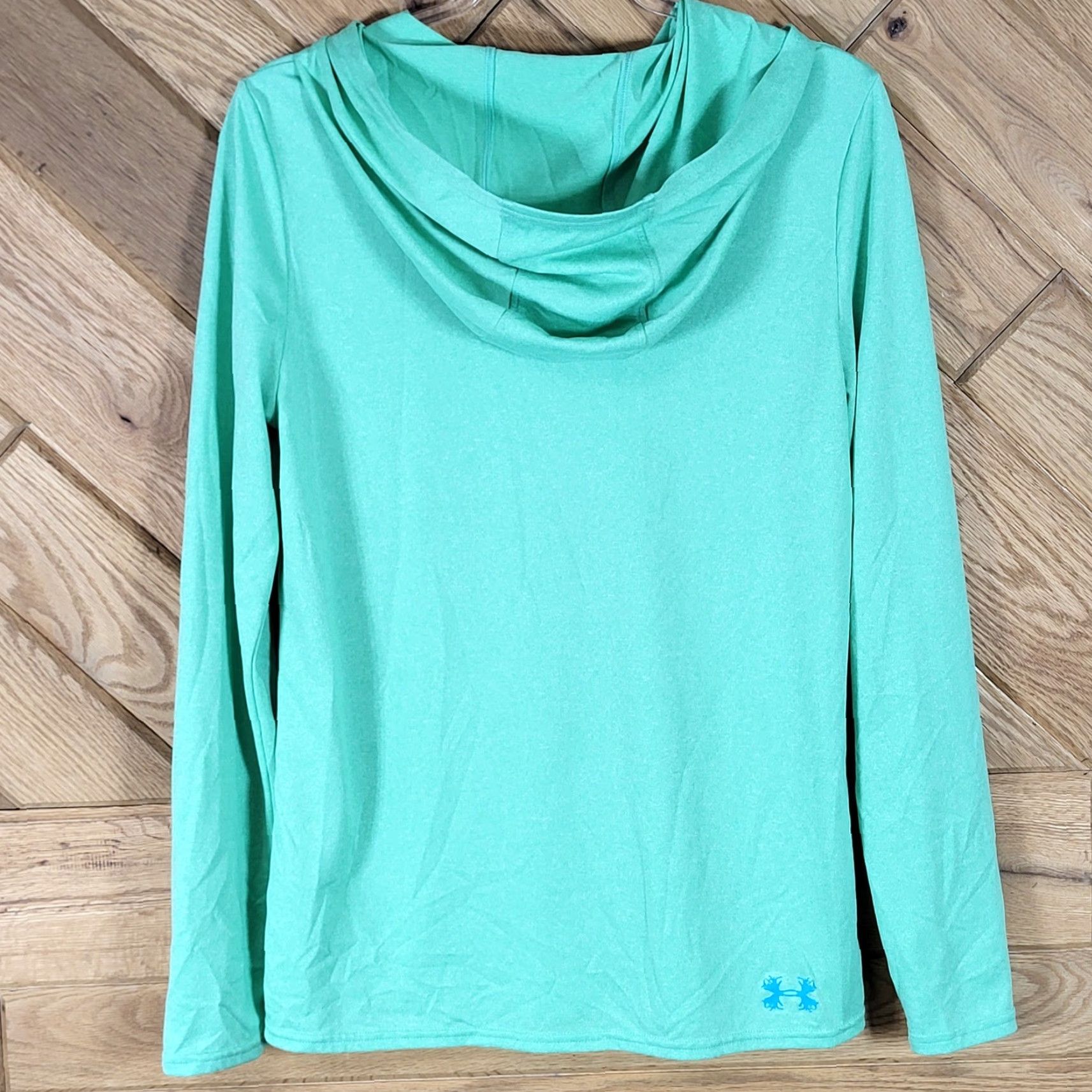 Under Armour Under Armour Hoodie Shirt Mens M Allseasongear Semi-Fitted Teal Green Logo Pullover Long Sleeve Jersey Solid Adult Mens Size US M / EU 48-50 / 2 - 5 Thumbnail