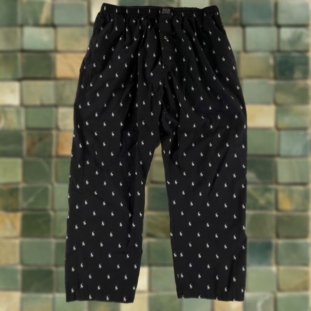 Polo Ralph Lauren Polo Ralph Lauren Lounge Pants AOP Sleepwear Black White Pony Mens XL Size US XL / EU 56 / 4 - 1 Thumbnail
