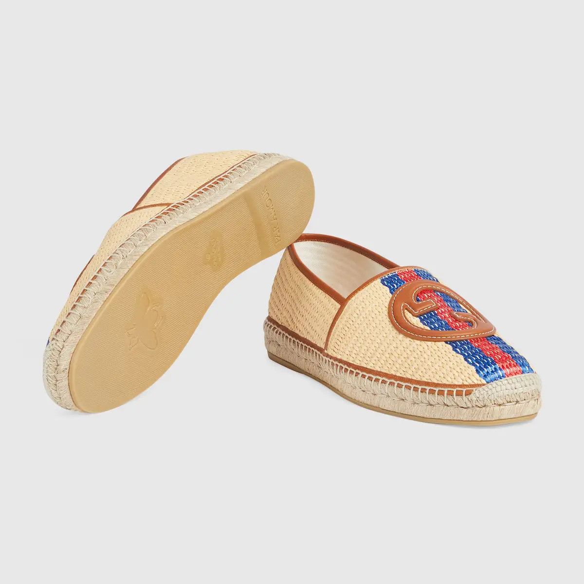 Gucci o1s1wg110425 Interlocking G Raffia Espadrilles in Multicolor Size US 8.5 / EU 41-42 - 4 Thumbnail
