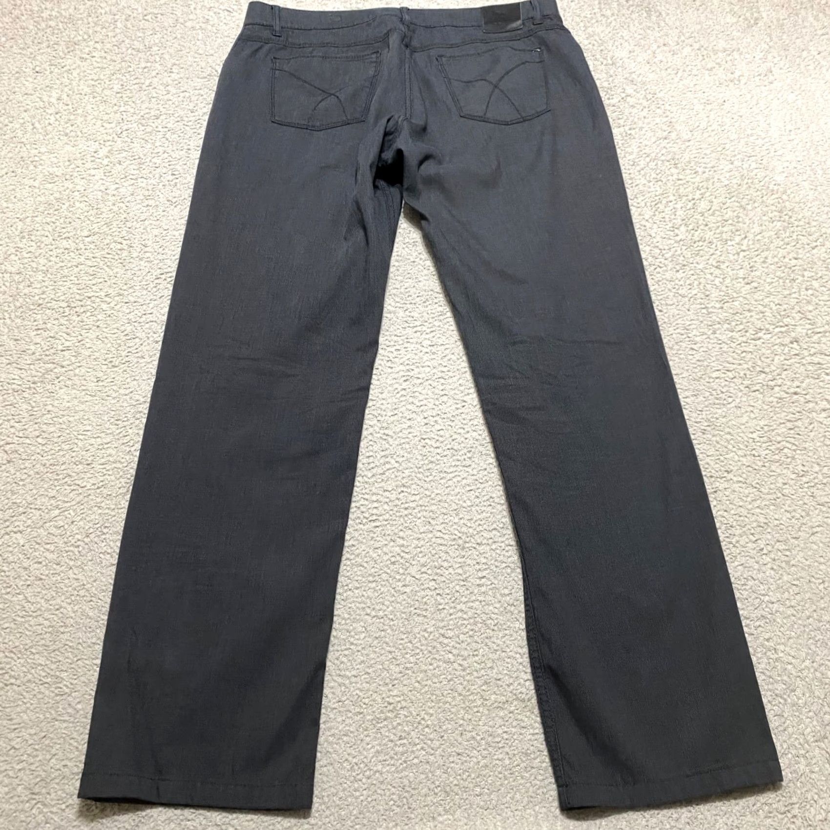 BRAX BRAX Pants Gray Regular Straight 36x34 Mens Mid Rise 5-Pocket Denim Woven Dress Casual Size US 36 / EU 52 - 2 Thumbnail
