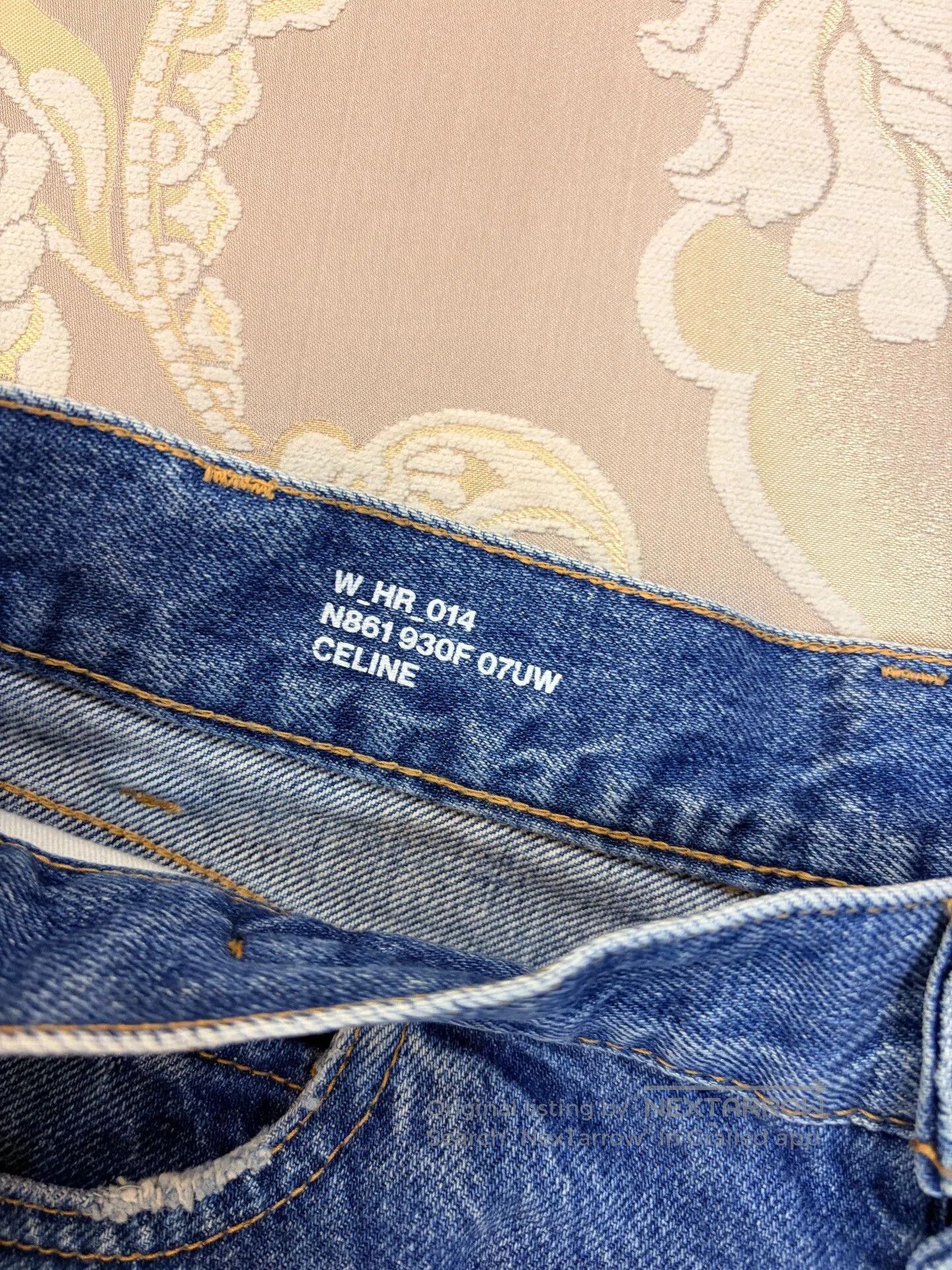 Celine Celine Blue Carrot Jeans with Gold Chain. Size 31" - 4 Thumbnail