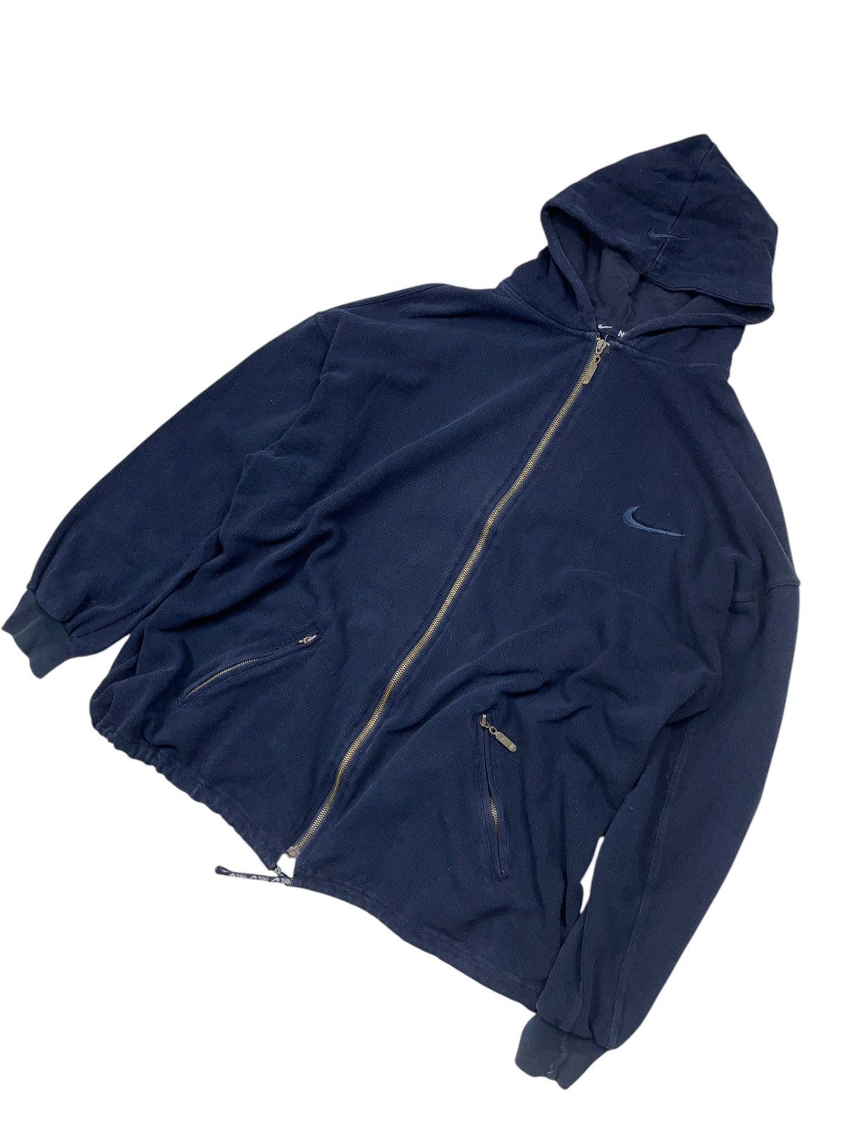 Nike × Vintage Vintage 90s Nike Bootleg 4 Swooshes Cotton Jacket Y2K Size US L / EU 52-54 / 3 - 1 Thumbnail