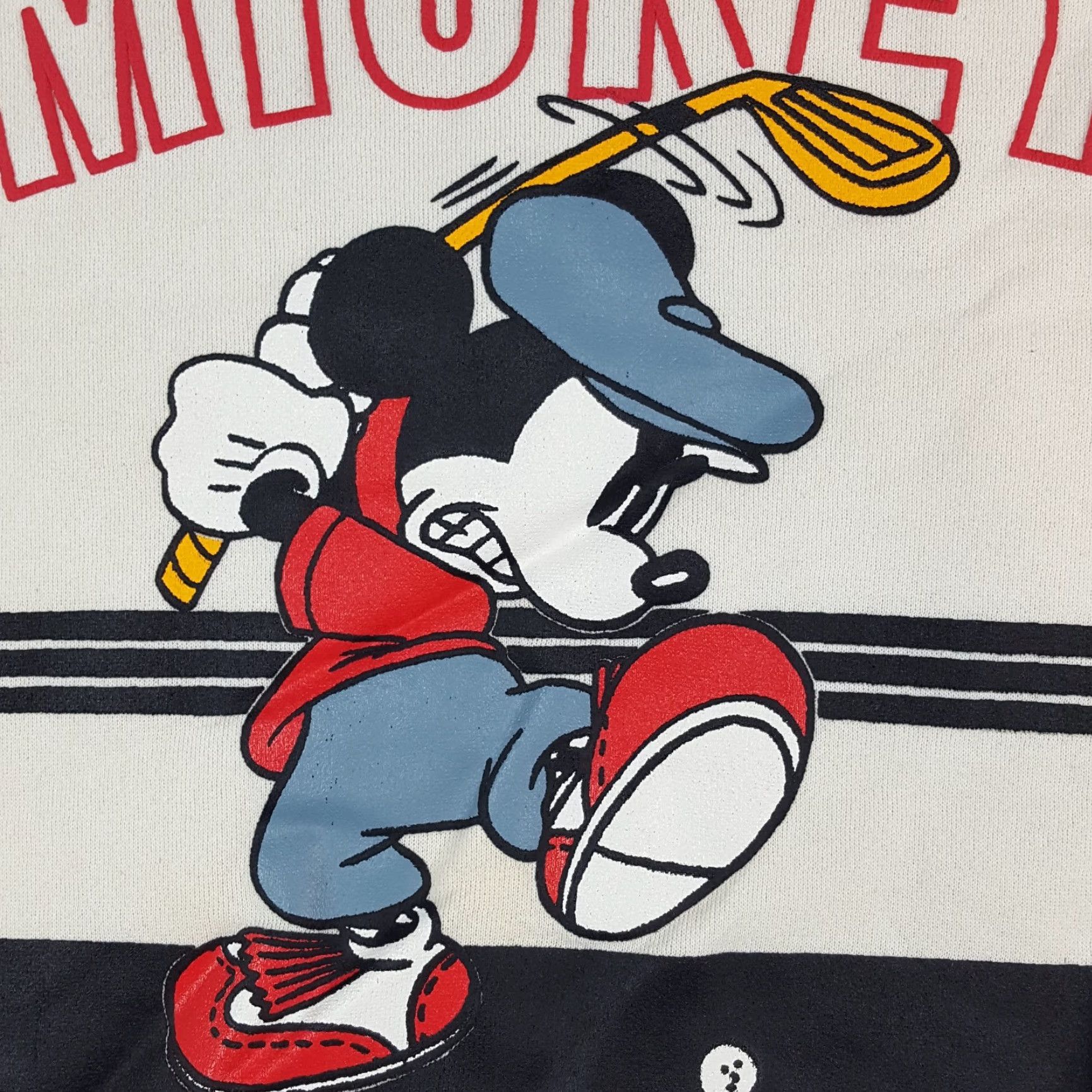 Disney VINTAGE Mickey's Golf Club Sweatshirt Shirt Mens Small White Mickey Mouse Golf Club Crewneck Pullover Graphic Print 90s Retro College USA Swing Size US S / EU 44-46 / 1 - 3 Thumbnail