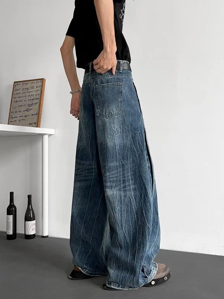 Vintage Y2K Patchwork Baggy Jeans Size US 30 / EU 46 - 2 Thumbnail