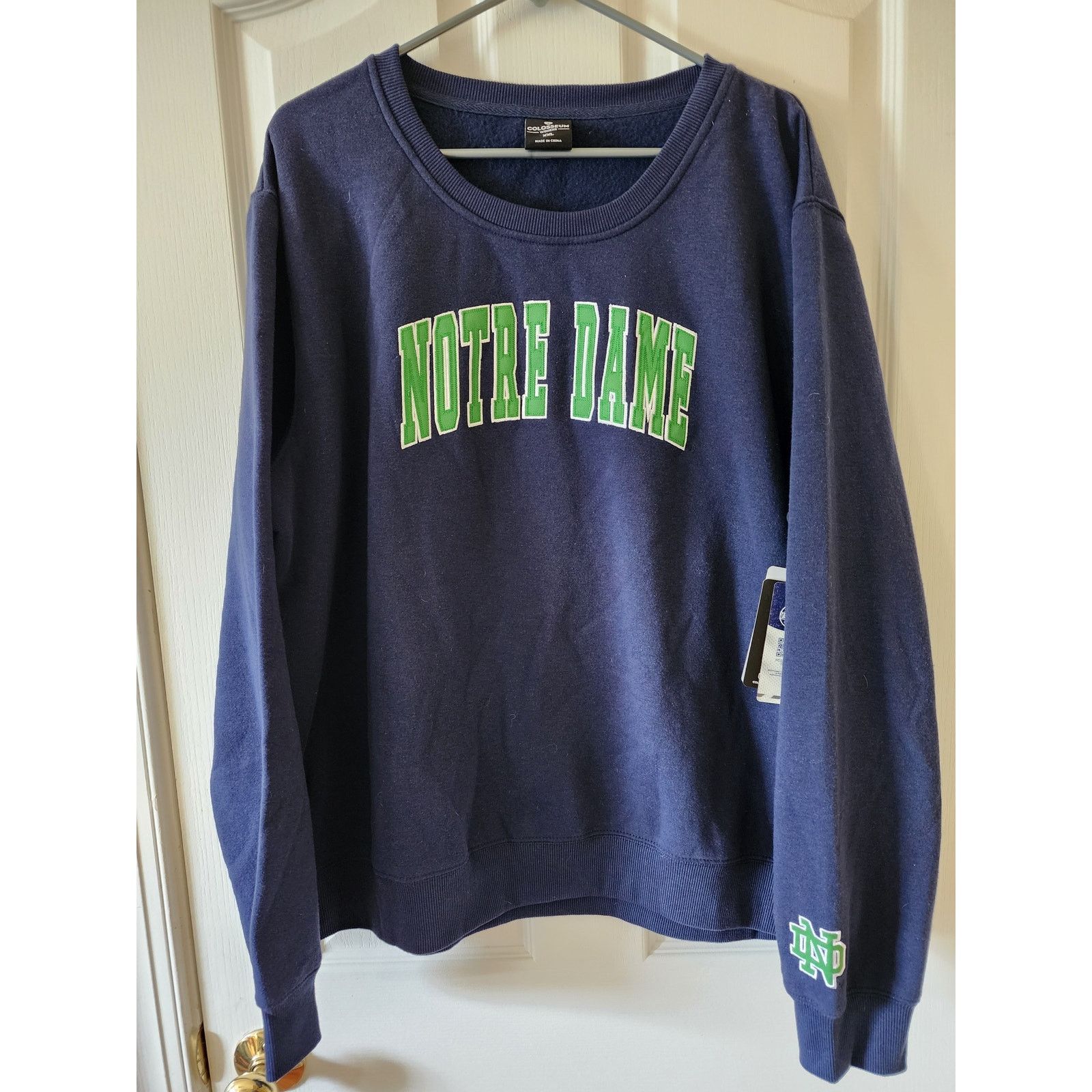 Colosseum Athletics Notre Dam Women's Sweatshirt XXL Colosseum Navy Green NWT Size XXL / US 16-18 / IT 52-54 - 2 Thumbnail