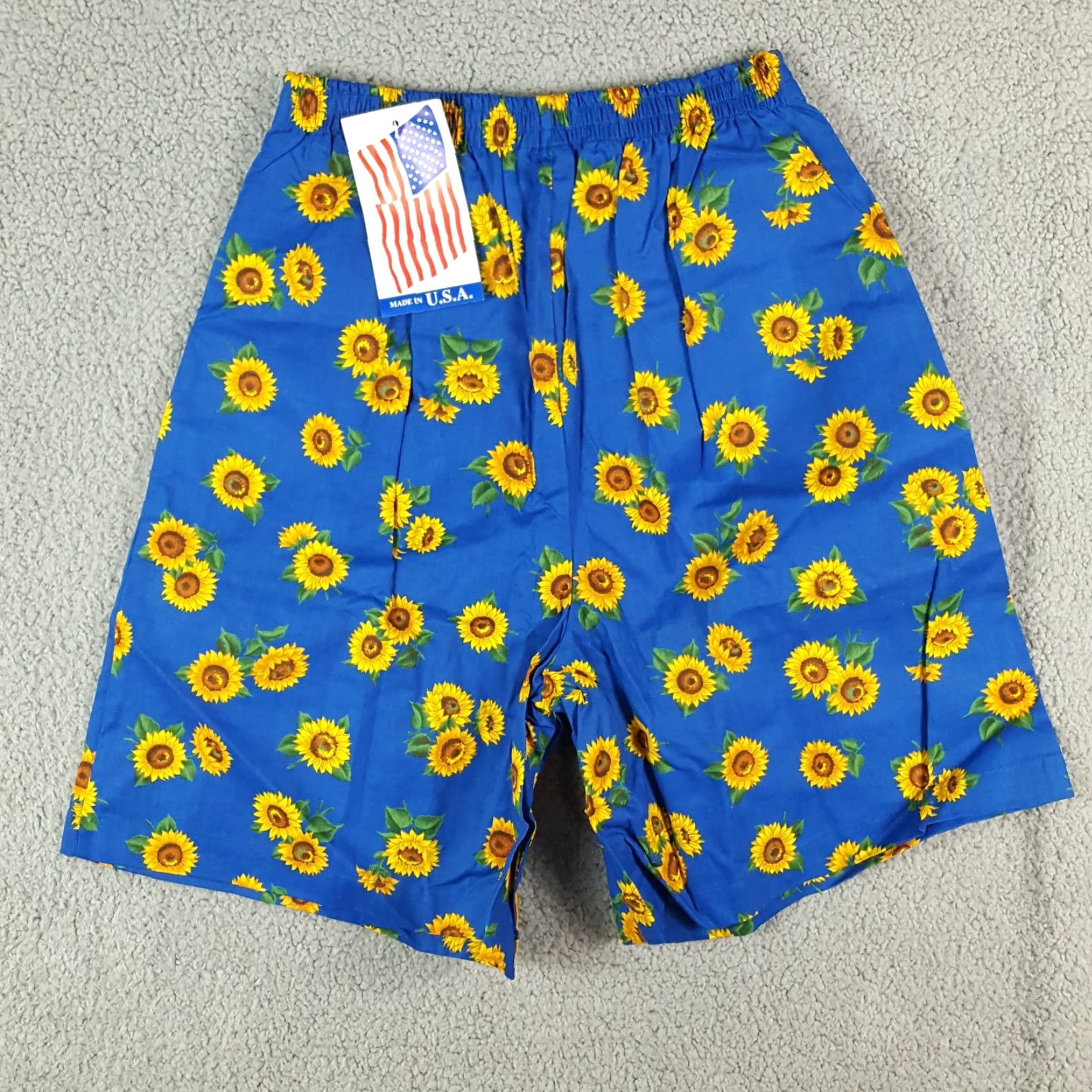 Sunflower VINTAGE Infinity Chic Women’s Relaxed Fit Cotton Lounge Shorts 80s Sunflower Flower Print Fall Summer Y2K Purple Size 32" / US 10 / IT 46 - 4 Thumbnail