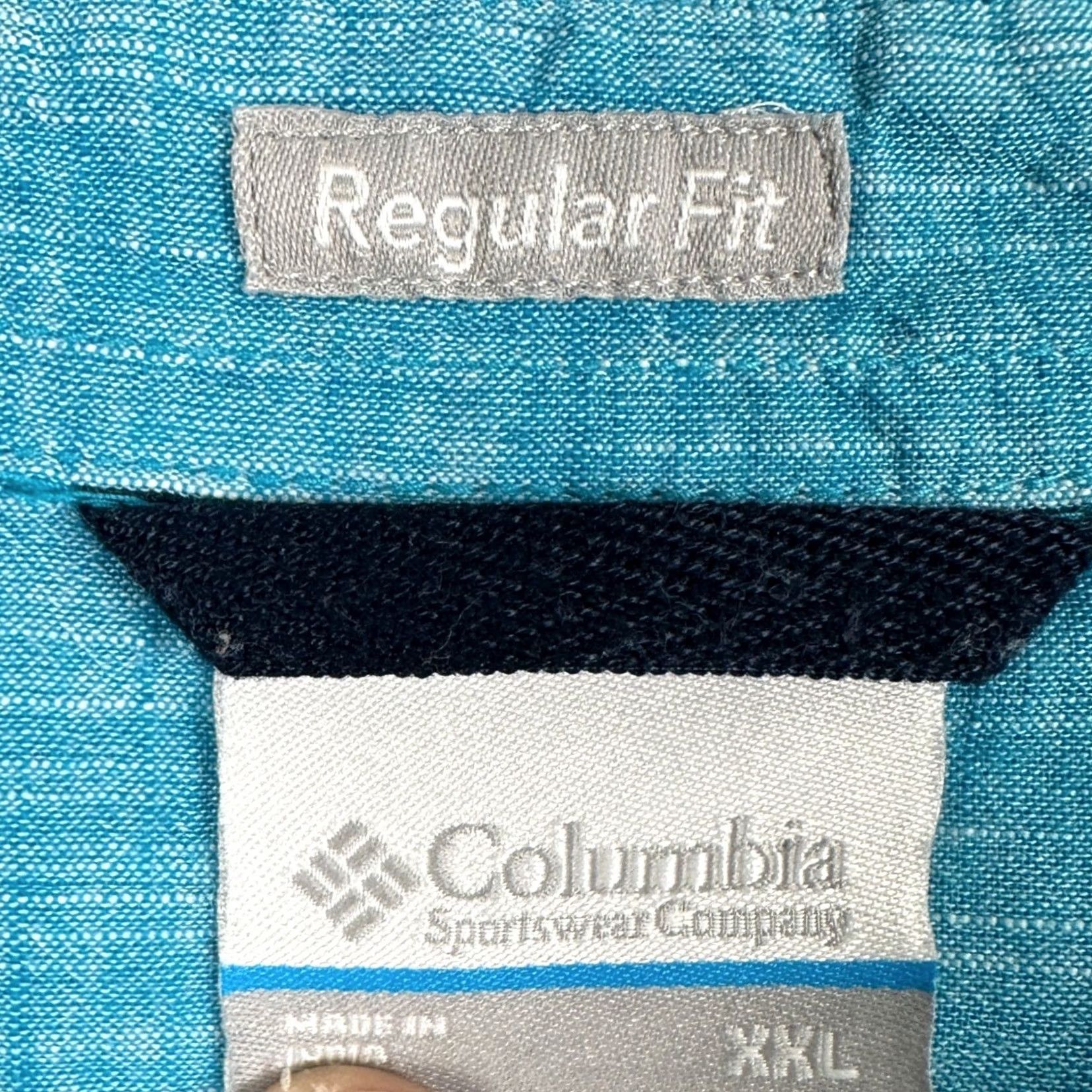 Vintage Columbia Shirt Button Up Mens 2XL Blue Regular Fit Short Sleeve Pocket Cotton Size US XXL / EU 58 / 5 - 4 Thumbnail