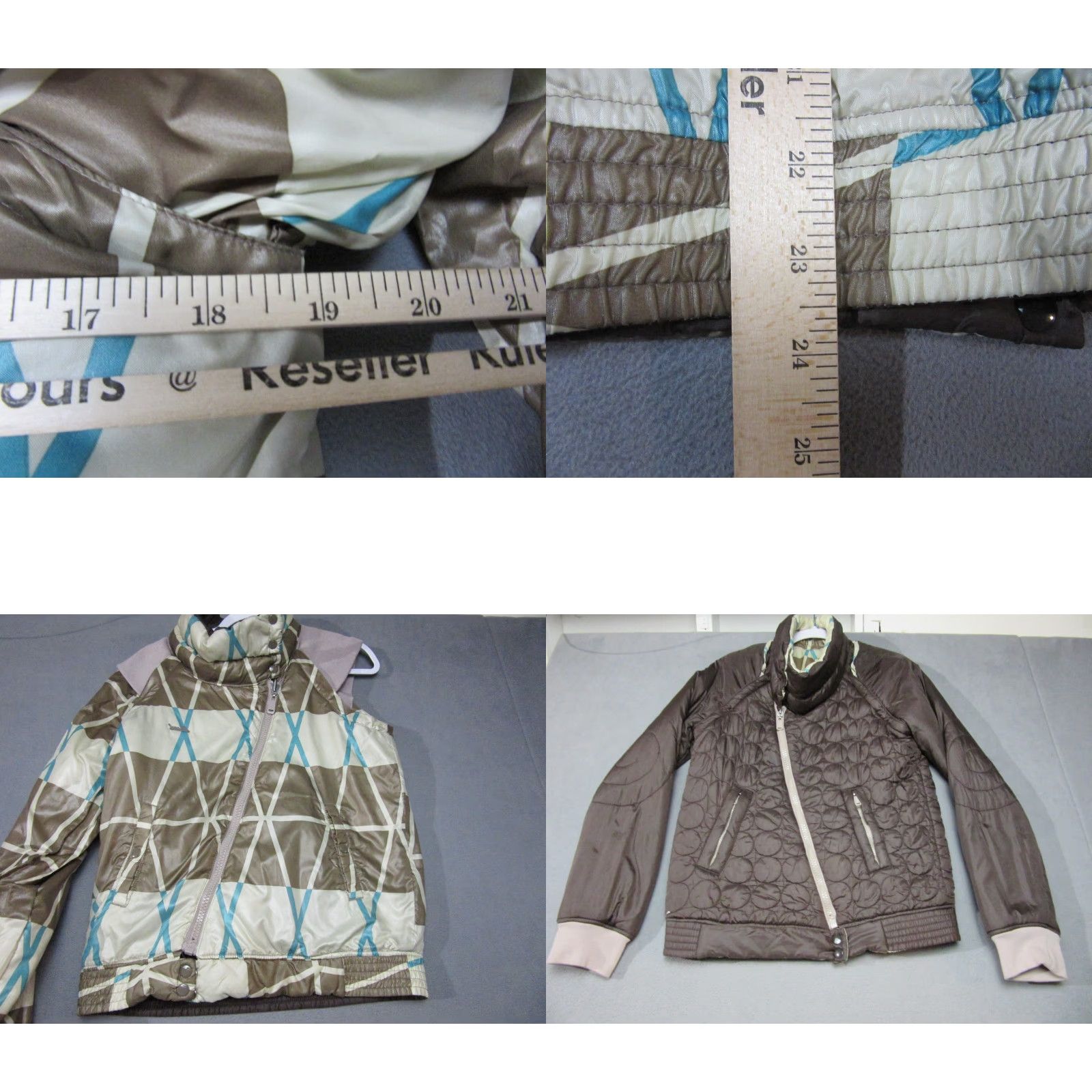 Diesel Diesel Jacket Womens Small Brown Geometric Reversible Puffer Removable Sleeves Zip Size S / US 4 / IT 40 - 10 Thumbnail
