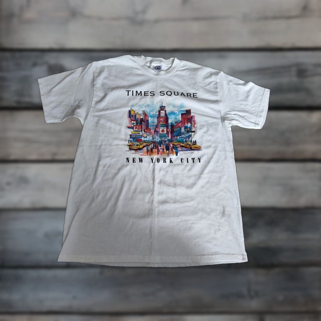 Delta VINTAGE Delta NY City Times Square Souvenir Tee Shirt White Adult Large MBS Love Unlimited T-Shirt Mens Size US L / EU 52-54 / 3 - 1 Thumbnail