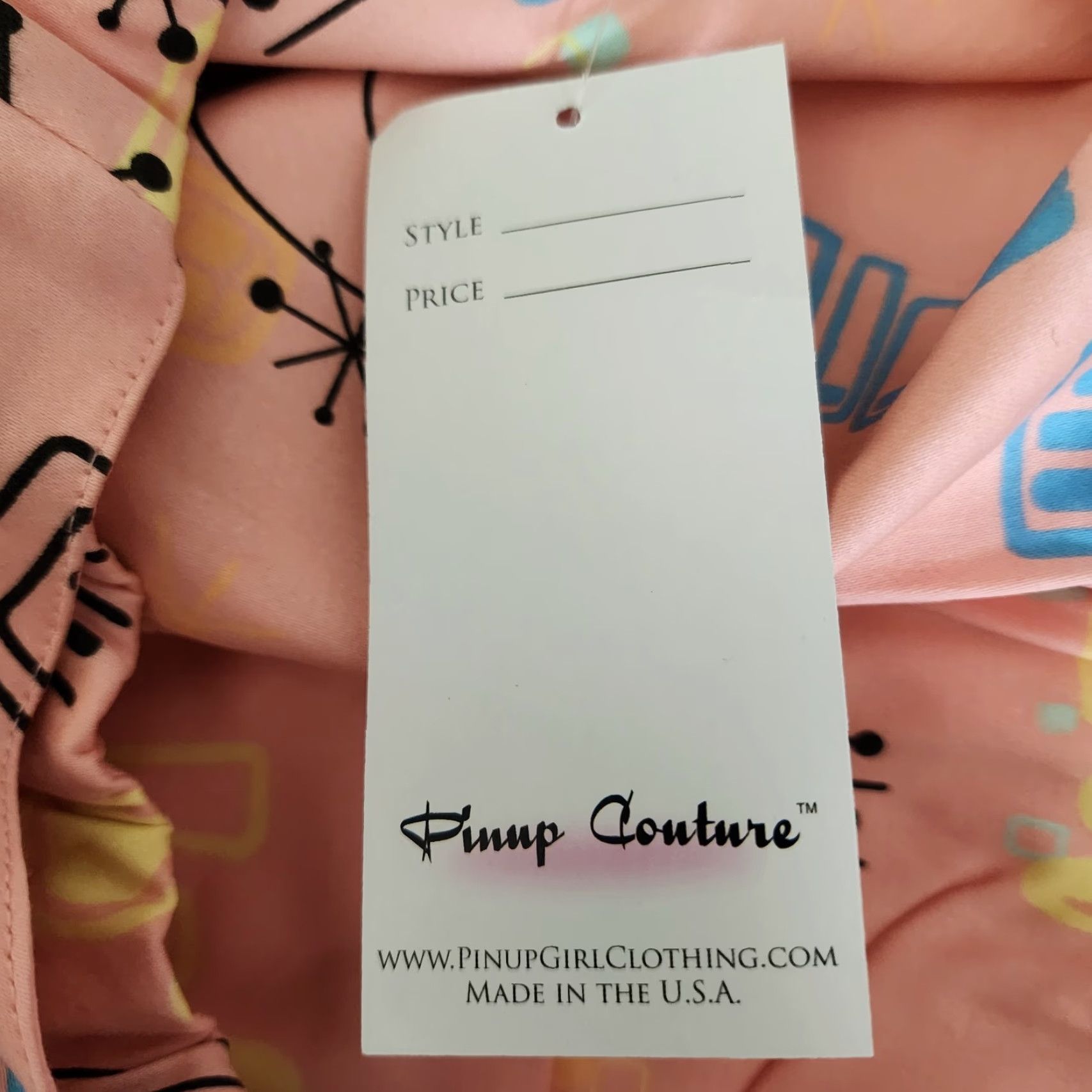 Atomic Pinup Couture Atomic Dress Fit & Flare 50s Retro Halter Rockabilly Vanity 2XL Pink Womens Dress Knee Length Size XXL / US 16-18 / IT 52-54 - 5 Thumbnail