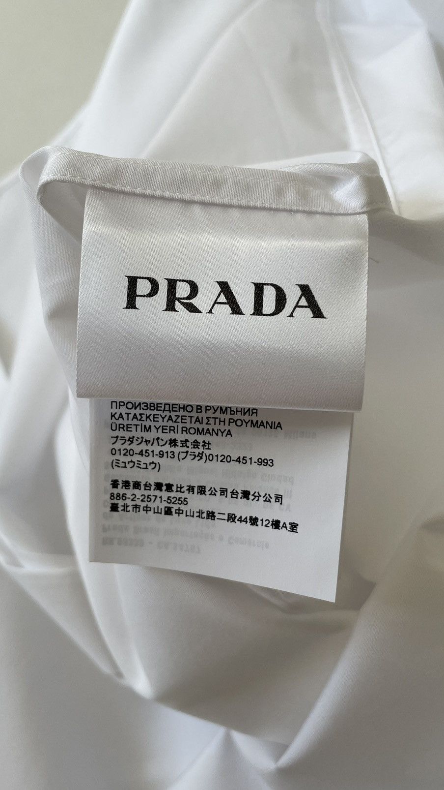 Prada S/S 24 White Cotton Officer Utility Shirt Size US L / EU 52-54 / 3 - 8 Thumbnail