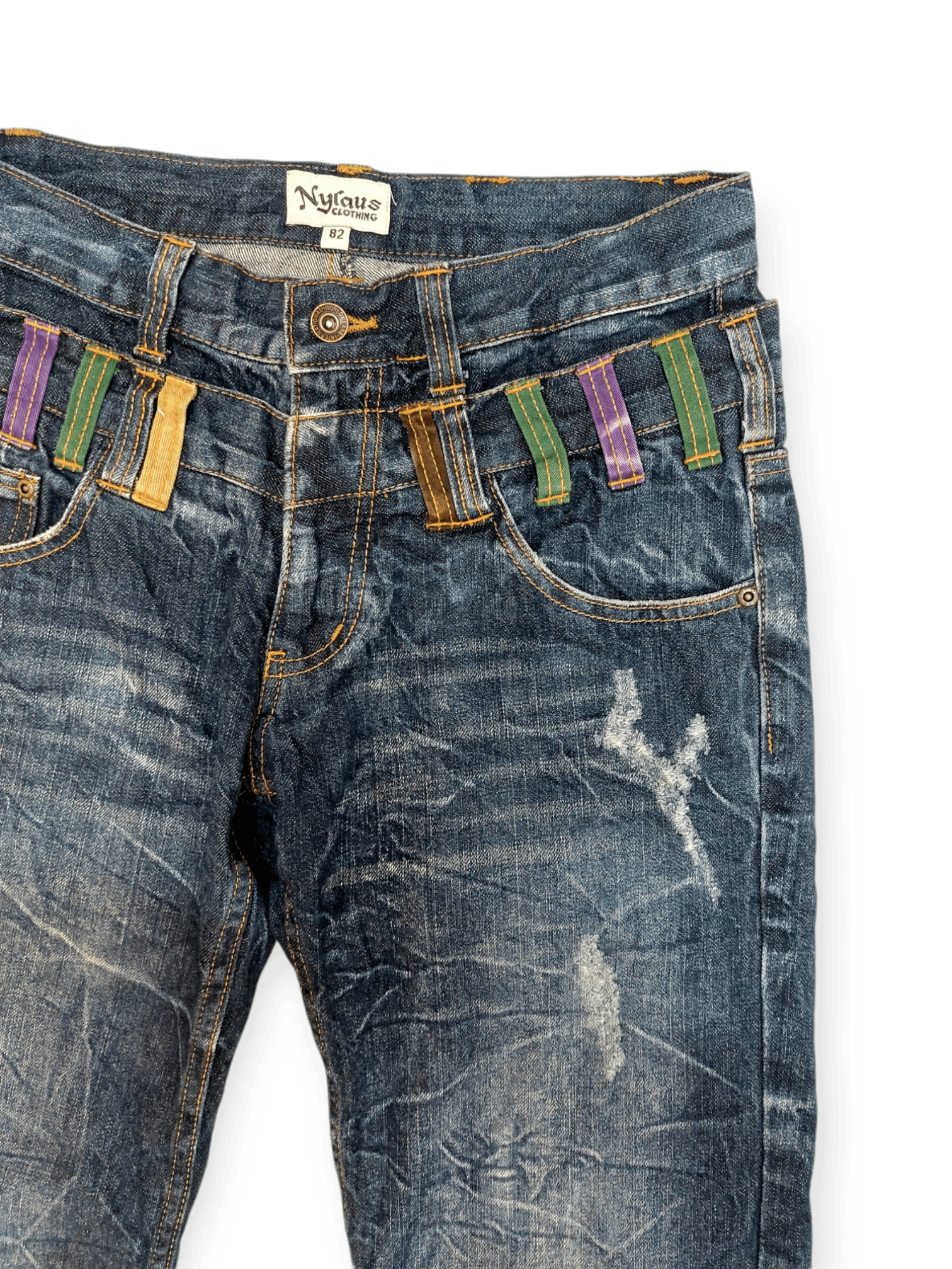 Japanese Brand Nylaus Double Waist Denim Size US 30 / EU 46 - 7 Thumbnail