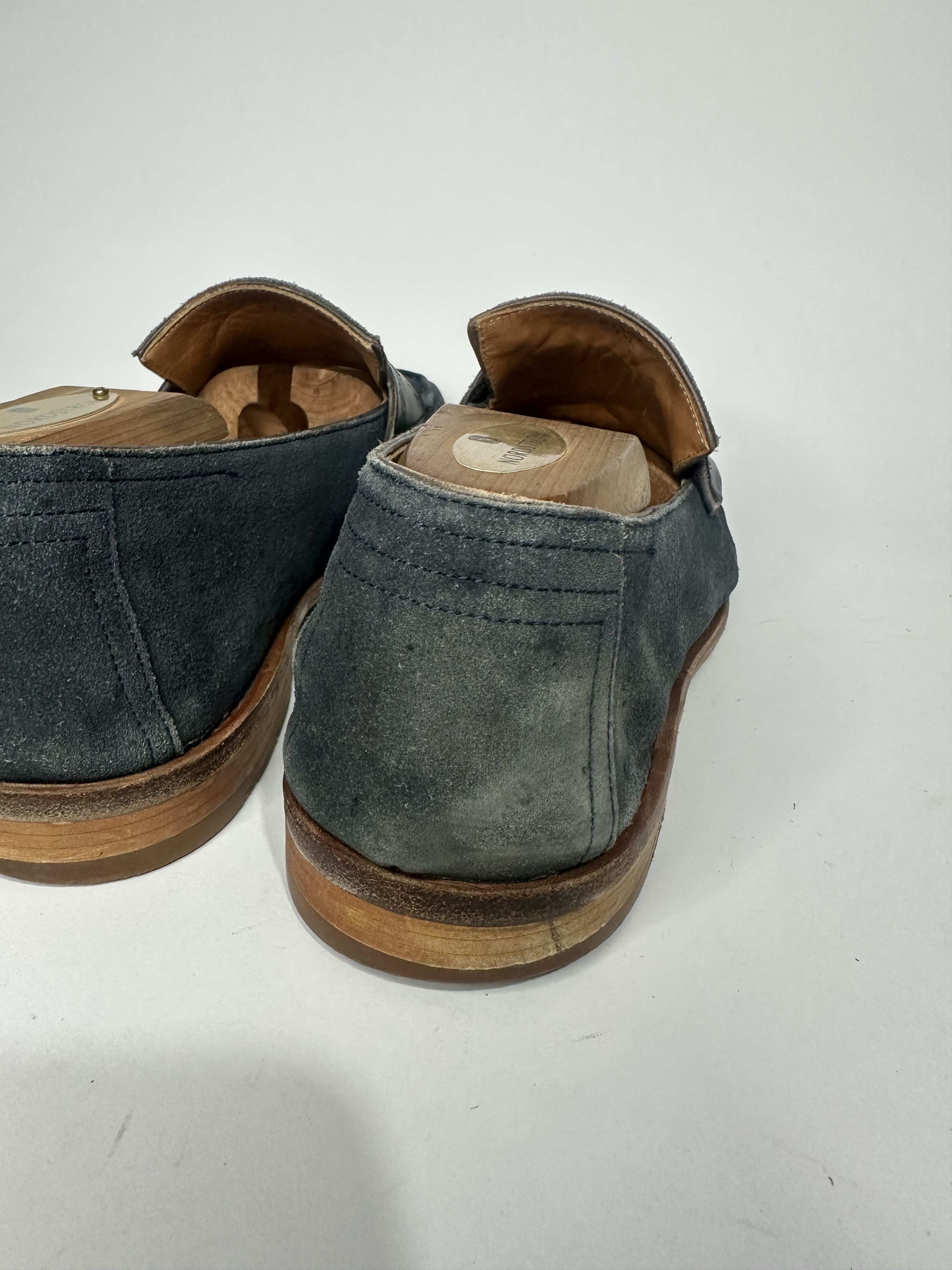Berluti Berluti Lorenzo Scritto Blue Suede Trimmed Loafers Size US 8.5 / EU 41-42 - 6 Thumbnail