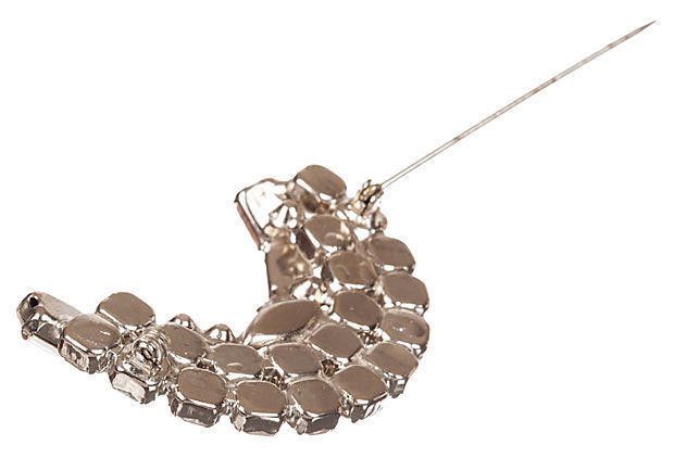 Designer Rhinestone Crescent Shape Pin Size ONE SIZE - 5 Thumbnail