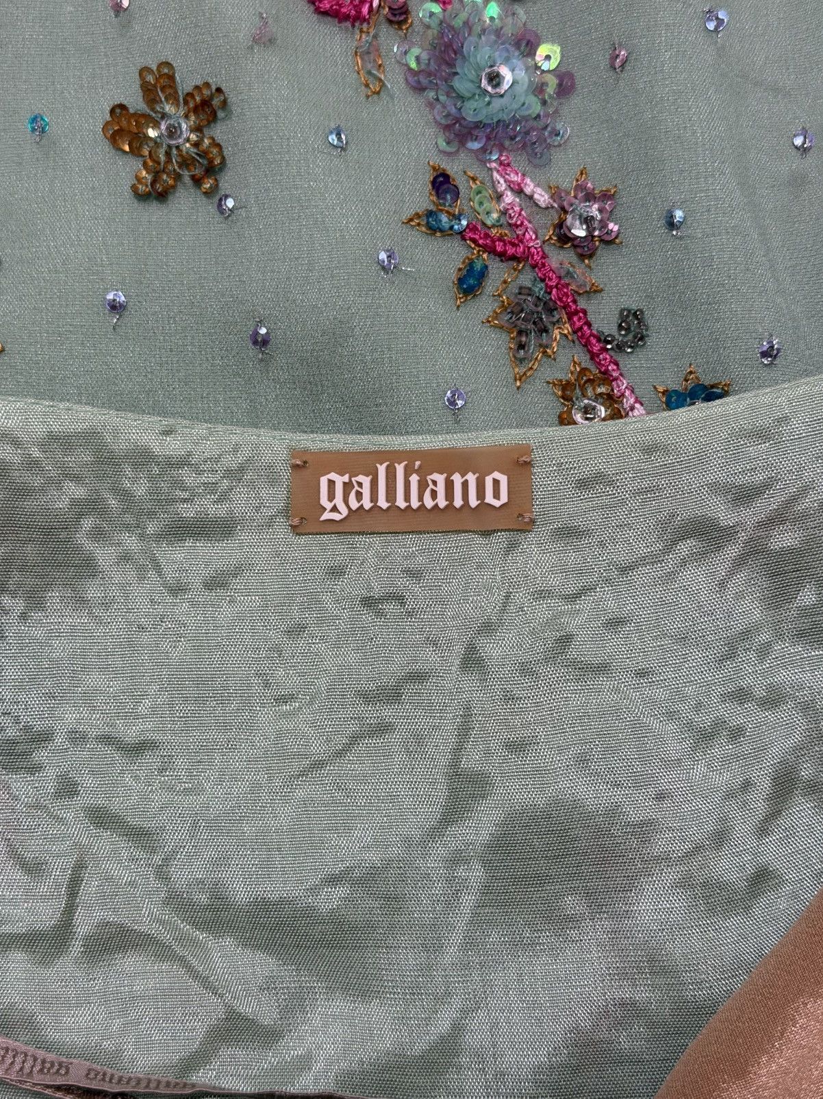 John Galliano JOHN GALLIANO Spring Summer 2005 Embroidered Silk Midi Dress Size XS / US 0-2 / IT 36-38 - 7 Thumbnail