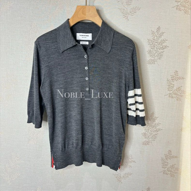 Thom Browne Thom Browne Gray Polo collar short sleeves Size US XS / EU 42 / 0 - 1 Thumbnail