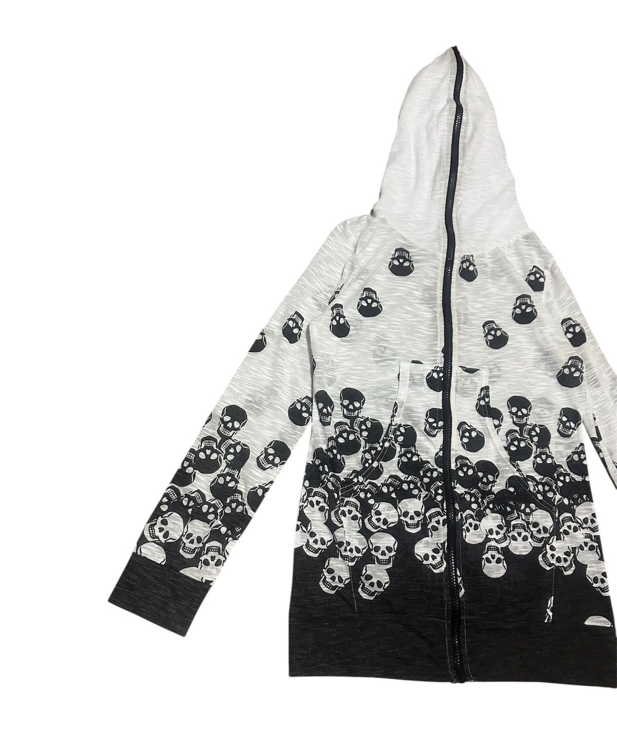 Japanese Brand Vintage Japanese Skull Full Zipper Hoodie By Denny Rose Size US S / EU 44-46 / 1 - 2 Thumbnail