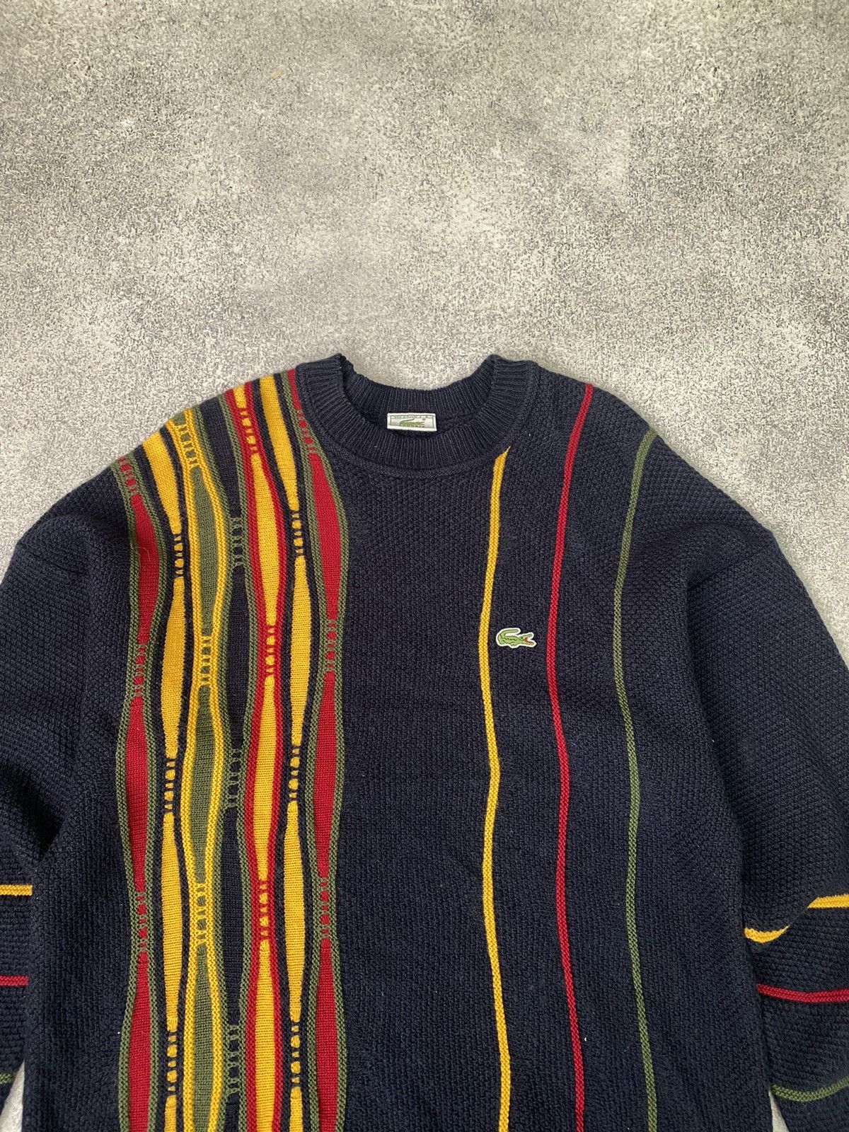 Designer × Lacoste × Vintage Vintage Lacoste Coogi Style Sweater Size US L / EU 52-54 / 3 - 7 Thumbnail