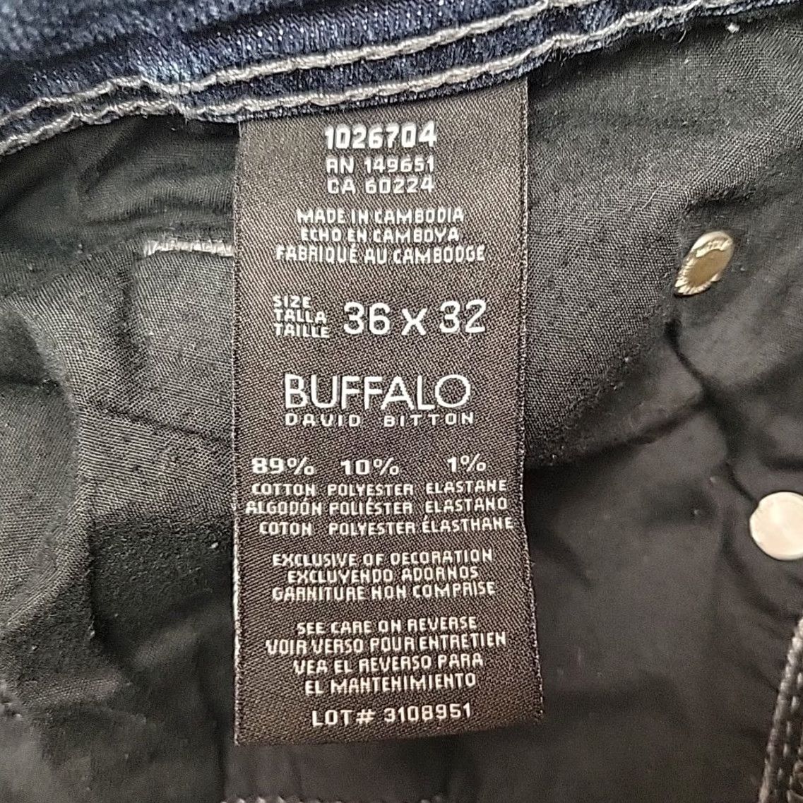Buffalo David Bitton Buffalo David Bitton Jeans Mens 36x32 Denim Driven-X Basic Straight Stretch Pant Blue Jeans 5-Pocket Mens Denim Driven-X Size US 36 / EU 52 - 3 Thumbnail