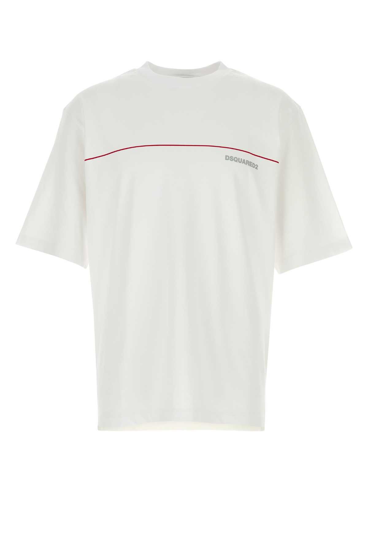 Dsquared2 White Cotton Oversize T-Shirt Size US L / EU 52-54 / 3 - 1 Thumbnail