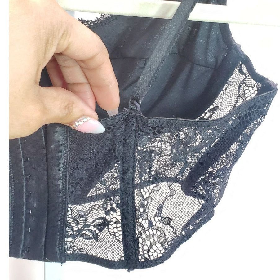 Stradivarius Stradivarius Black Lace Bustier Corset Top Size L Size ONE SIZE - 4 Thumbnail