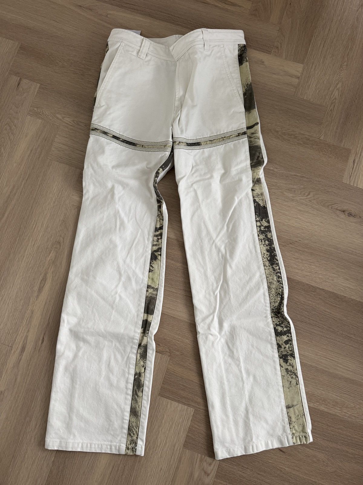 Diesel Diesel White Work Pants with Camo Details Size US 32 / EU 48 - 1 Thumbnail