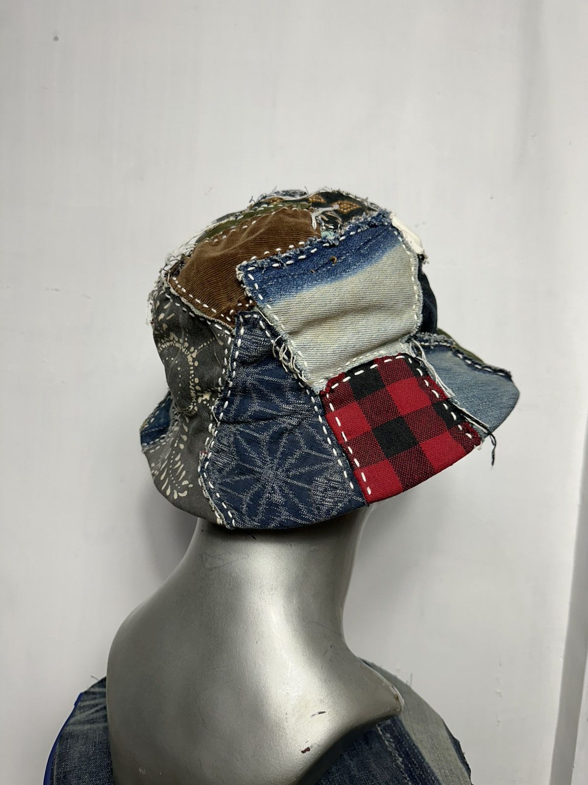 Handmade Custom Made Patchwork Denim Bucket Hats Size ONE SIZE - 11 Thumbnail