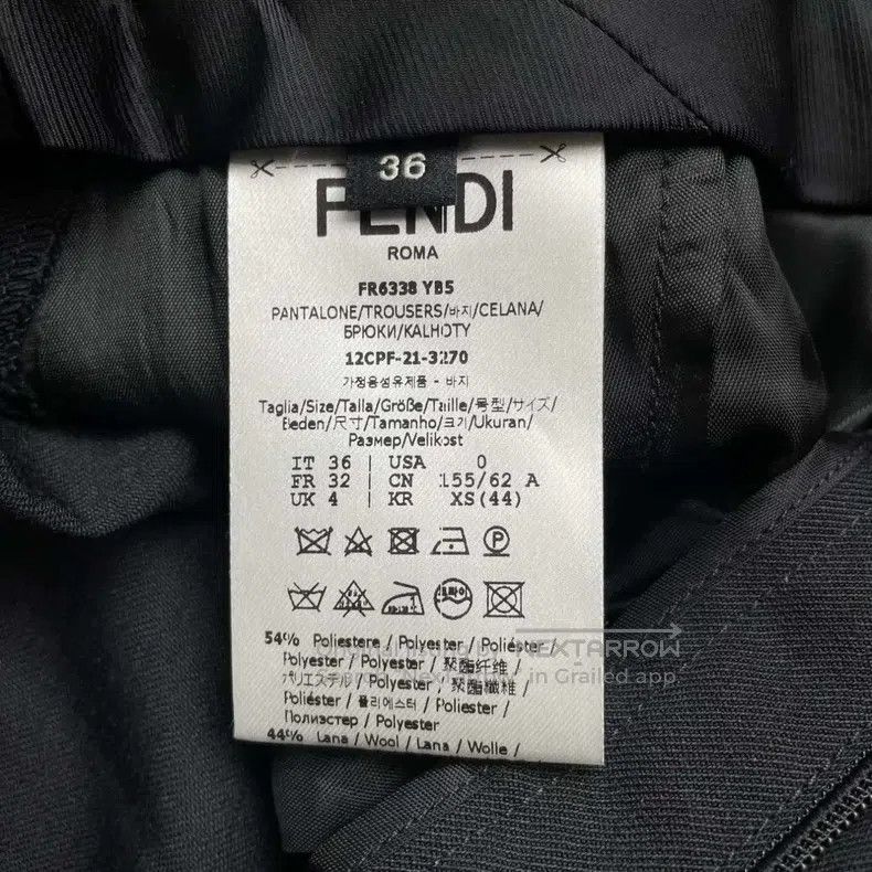 Fendi Fendi Black Straight Pants with Slit Bottoms Size 24" / US 00 / IT 34 - 7 Thumbnail