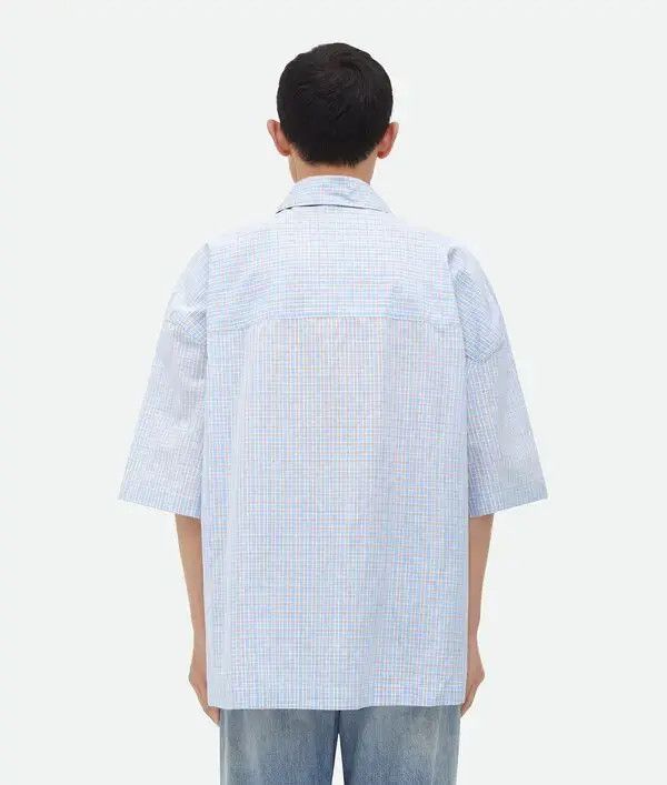 Bottega Veneta o1bcso1str0126 Cotton Linen Check Overshirt With "BV" Size US S / EU 44-46 / 1 - 4 Thumbnail