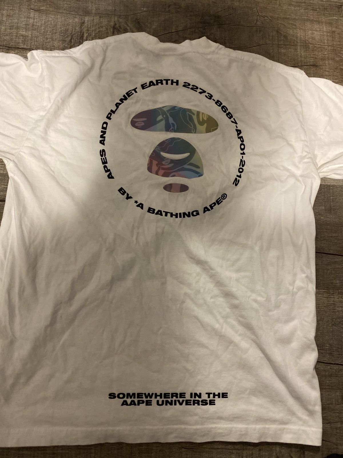 Aape × Bape White holographic Aape t-shirt Size US S / EU 44-46 / 1 - 5 Thumbnail