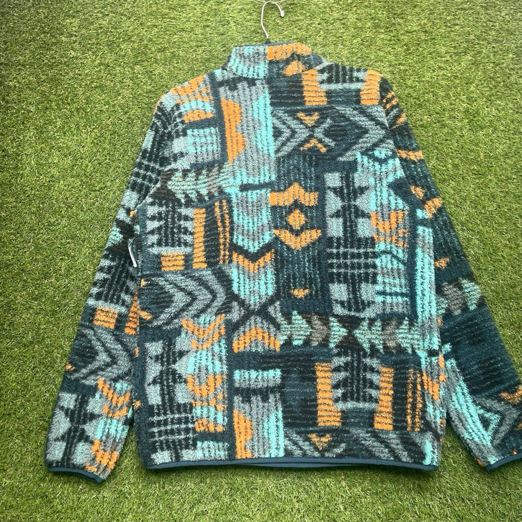 Vintage Columbia Aztec Jacket Mens Large Rugged Ridge II Sherpa 1/2 Snap Pullover NWT Blue Polyester Fleece Logo Pockets 2000s Mens Size US L / EU 52-54 / 3 - 2 Thumbnail