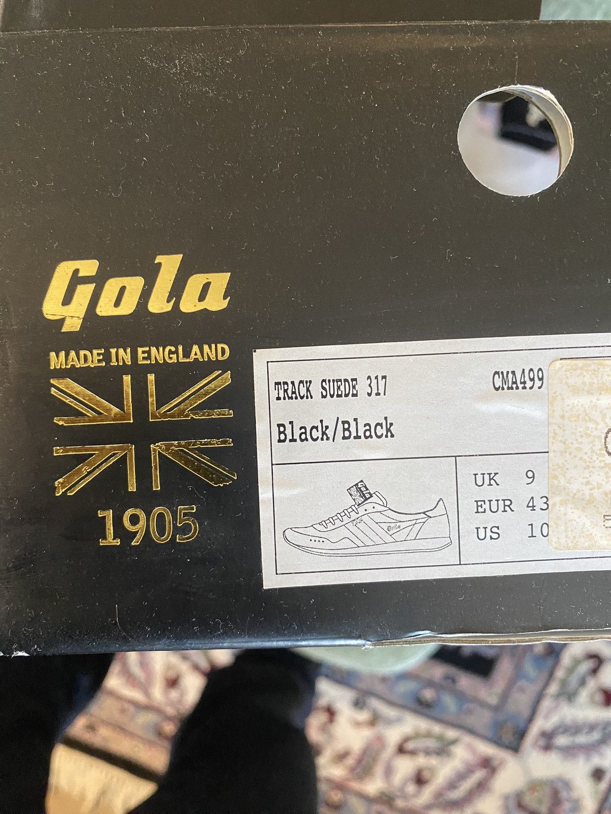 Gola Gola Track Black Suede Sz 10 1905 Made In England Rare Size US 10 / EU 43 - 7 Thumbnail