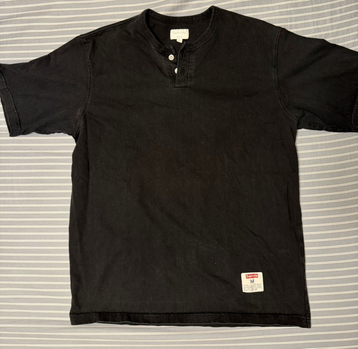 Supreme Supreme black Henley Baseball Shirt Size US M / EU 48-50 / 2 - 2 Thumbnail