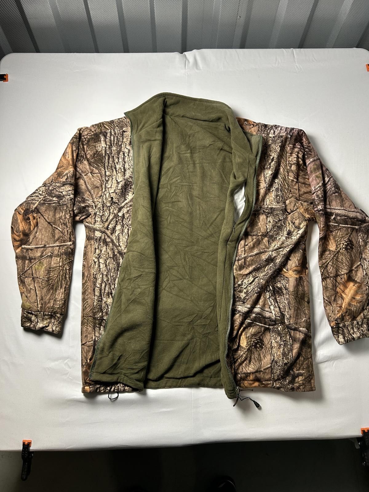 Realtree Reversible Khaki Fleece & RealTree Camo Track Jacket Hunting Size US XL / EU 56 / 4 - 7 Thumbnail