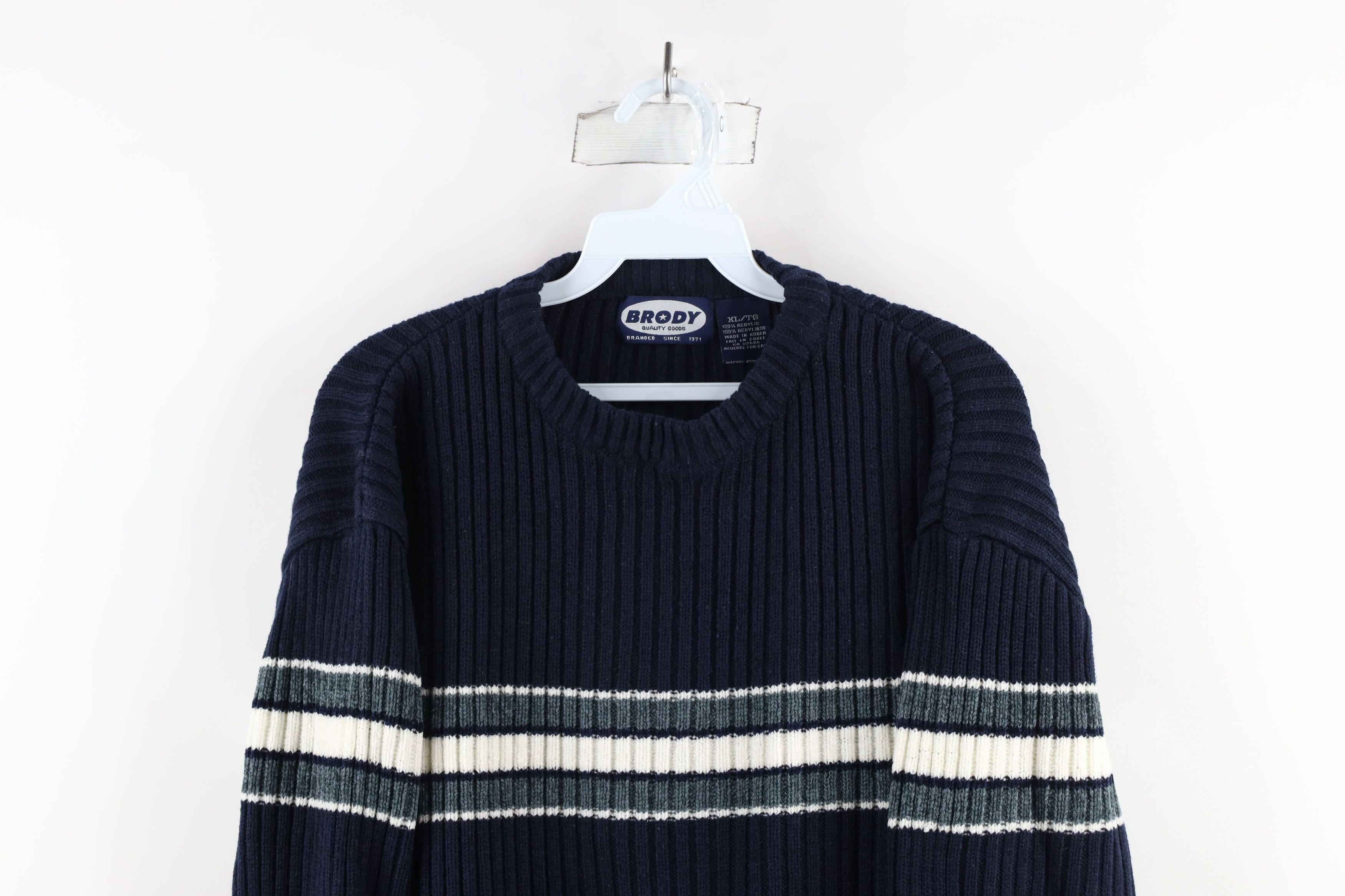 Vintage Vintage 90s Streetwear Block Chunky Ribbed Knit Sweater Size US XL / EU 56 / 4 - 2 Thumbnail