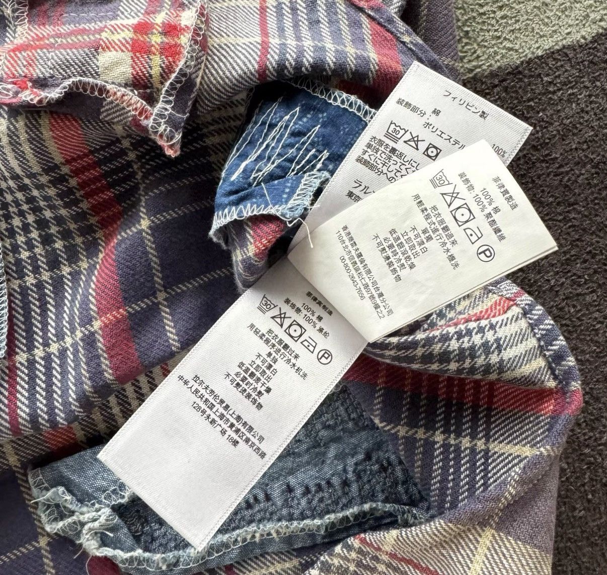 Polo Ralph Lauren Ralph Lauren Patchwork Distressed Plaid Shirt K22 Size US M / EU 48-50 / 2 - 7 Thumbnail