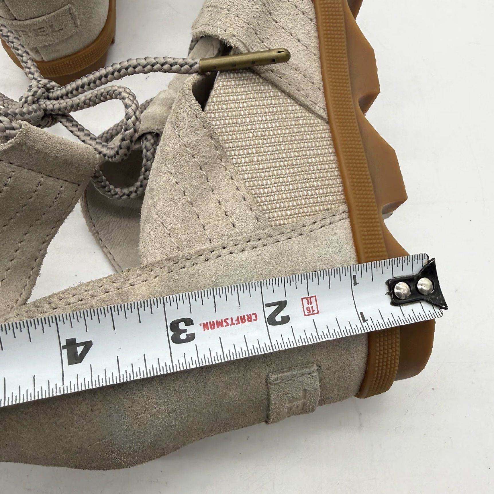 SOREL Sorel Joanie Open Toe Gladiator Sandal Womens 9.5 Beige Suede Lace Up Wedge Shoes Size US 10 / IT 40 - 2 Thumbnail