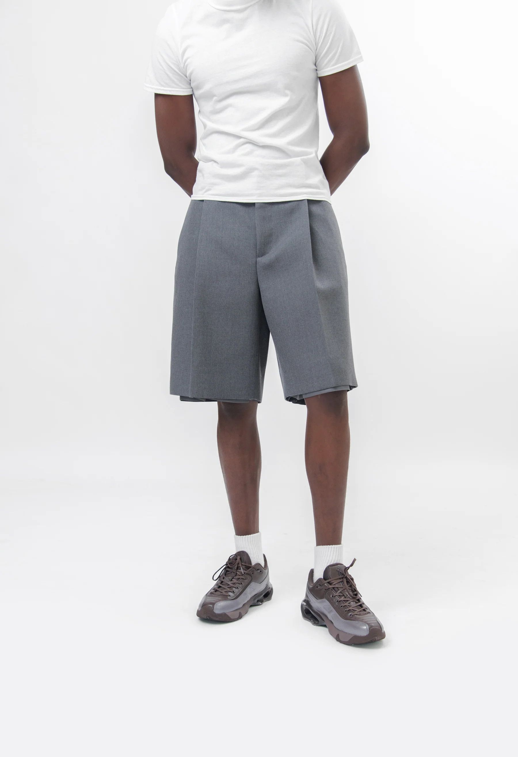 Jil Sander o1y1124 Double Face Fine wool Shorts in Grey Size US 34 / EU 50 - 4 Thumbnail