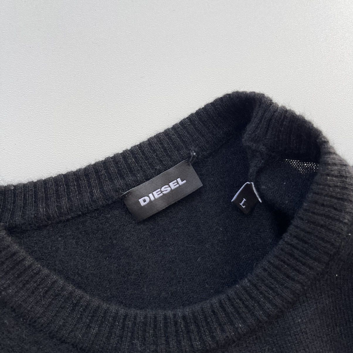 Diesel Diesel Logo Cashmere/Wool Sweater Jumper Black Rare Size US L / EU 52-54 / 3 - 7 Thumbnail