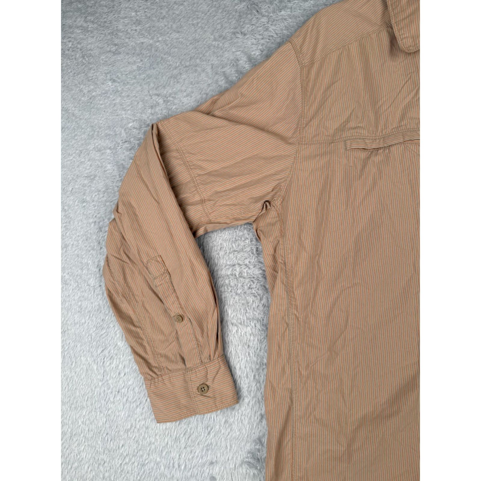 The North Face The North Face Button-Up Shirt Adult XL Brown Orange Striped Long Sleeve Casual Vacation Mens Size US XL / EU 56 / 4 - 3 Thumbnail