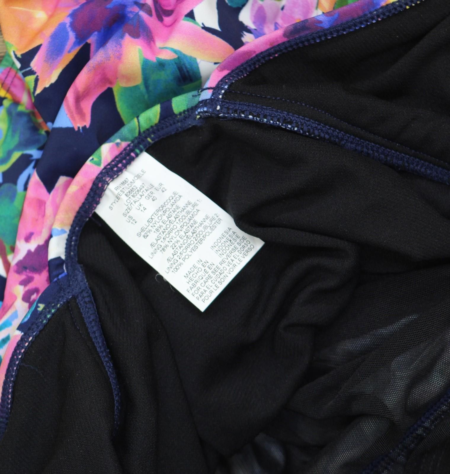 Other Nwt Swim Solutions One-piece Swimsuit Navy Blue Multi 12 Size ONE SIZE - 4 Thumbnail