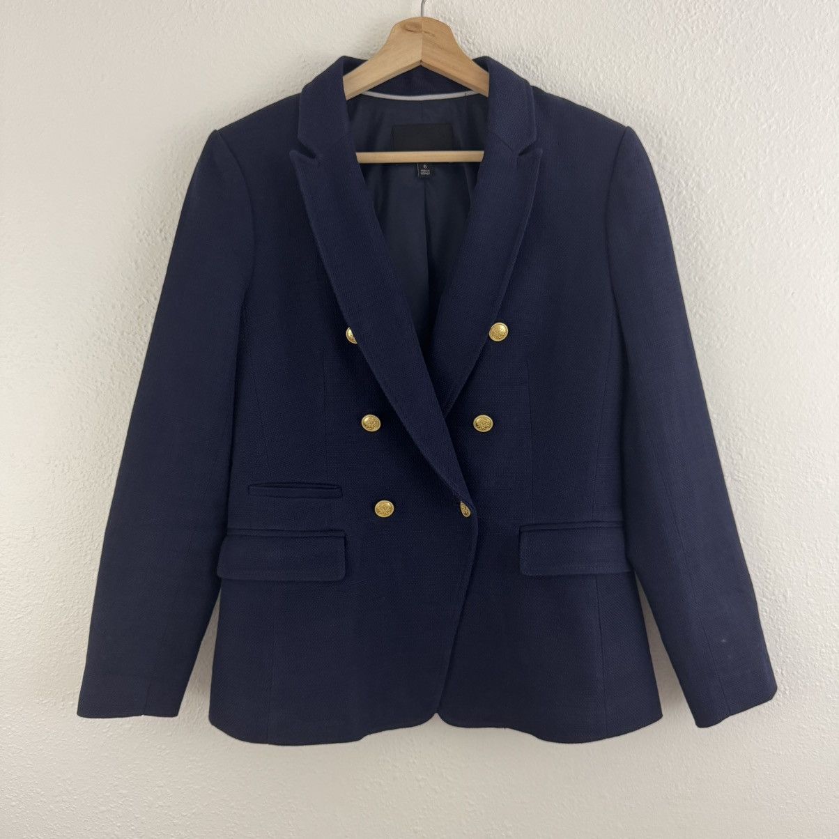 Banana Republic BANANA REPUBLIC Navy Nautical Basketweave Blazer Jacket Size M / US 6-8 / IT 42-44 - 6 Thumbnail