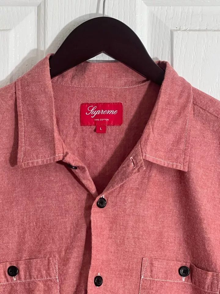 Supreme SUPREME Long Sleeve Button Down Pocket Shirt Red Large Size US L / EU 52-54 / 3 - 2 Thumbnail