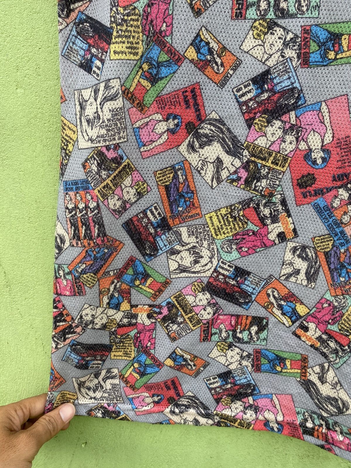Japanese Brand Vintage Comic All-Over Print Mesh Tee Y2K Pop Art Collage Size ONE SIZE - 11 Thumbnail