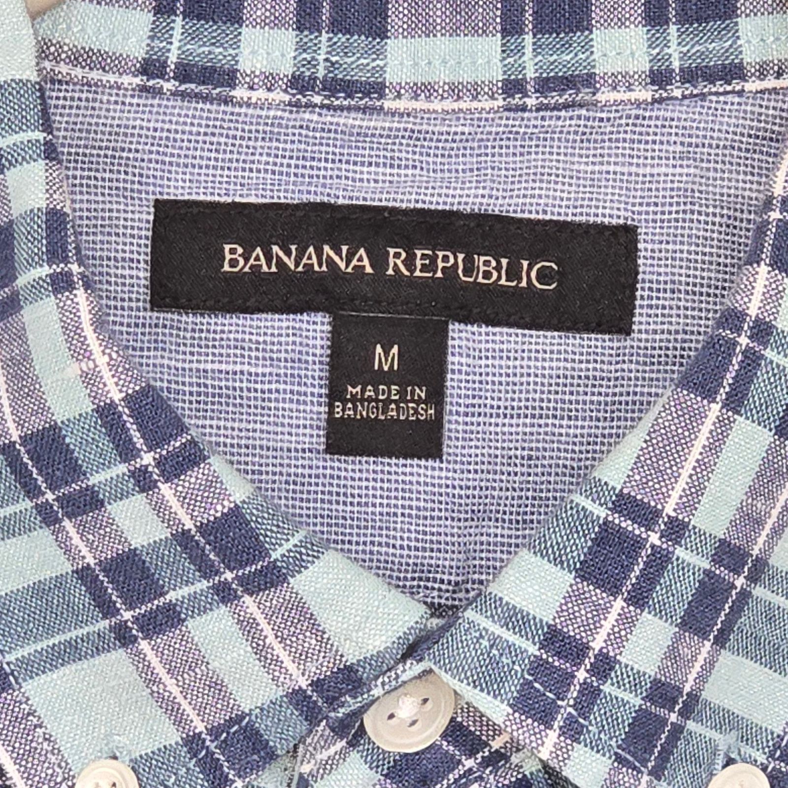 Banana Republic Banana Republic Men’s Button Up Blue Plaid Shirt. Medium. Size US M / EU 48-50 / 2 - 3 Thumbnail