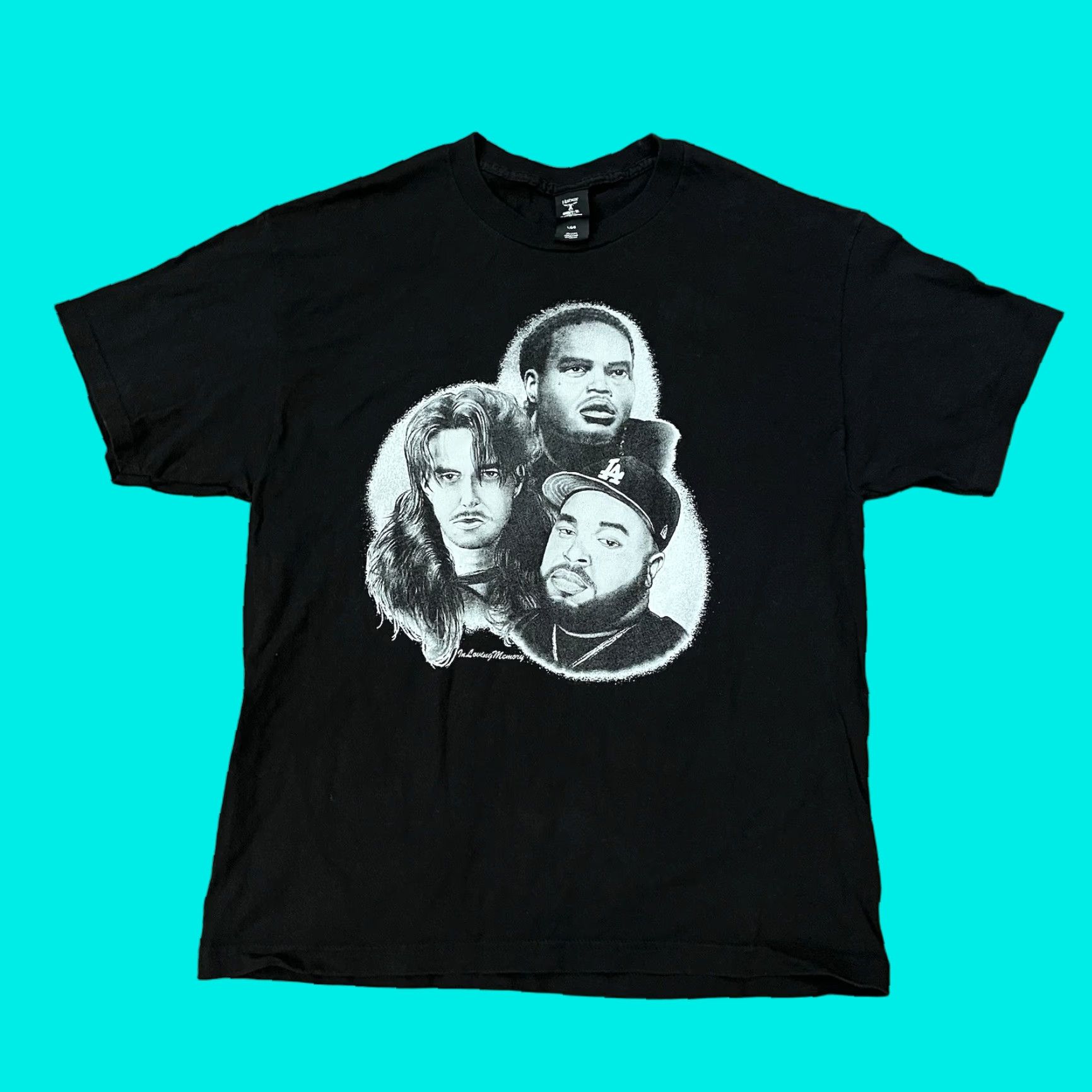 Hanes BonEs In Loving Memory Tour Shirt Eddy Baker Xavier Wulf Team SESH Music Rap Tee Size US L / EU 52-54 / 3 - 1 Thumbnail