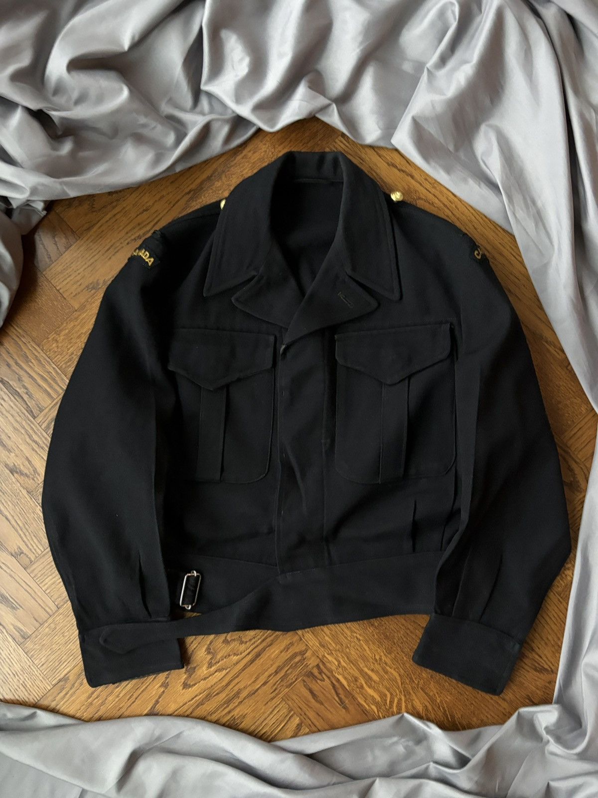 Vintage 1950s Wool Suit WW2 Korean War Canadian Battledress Set Size 36R - 4 Thumbnail