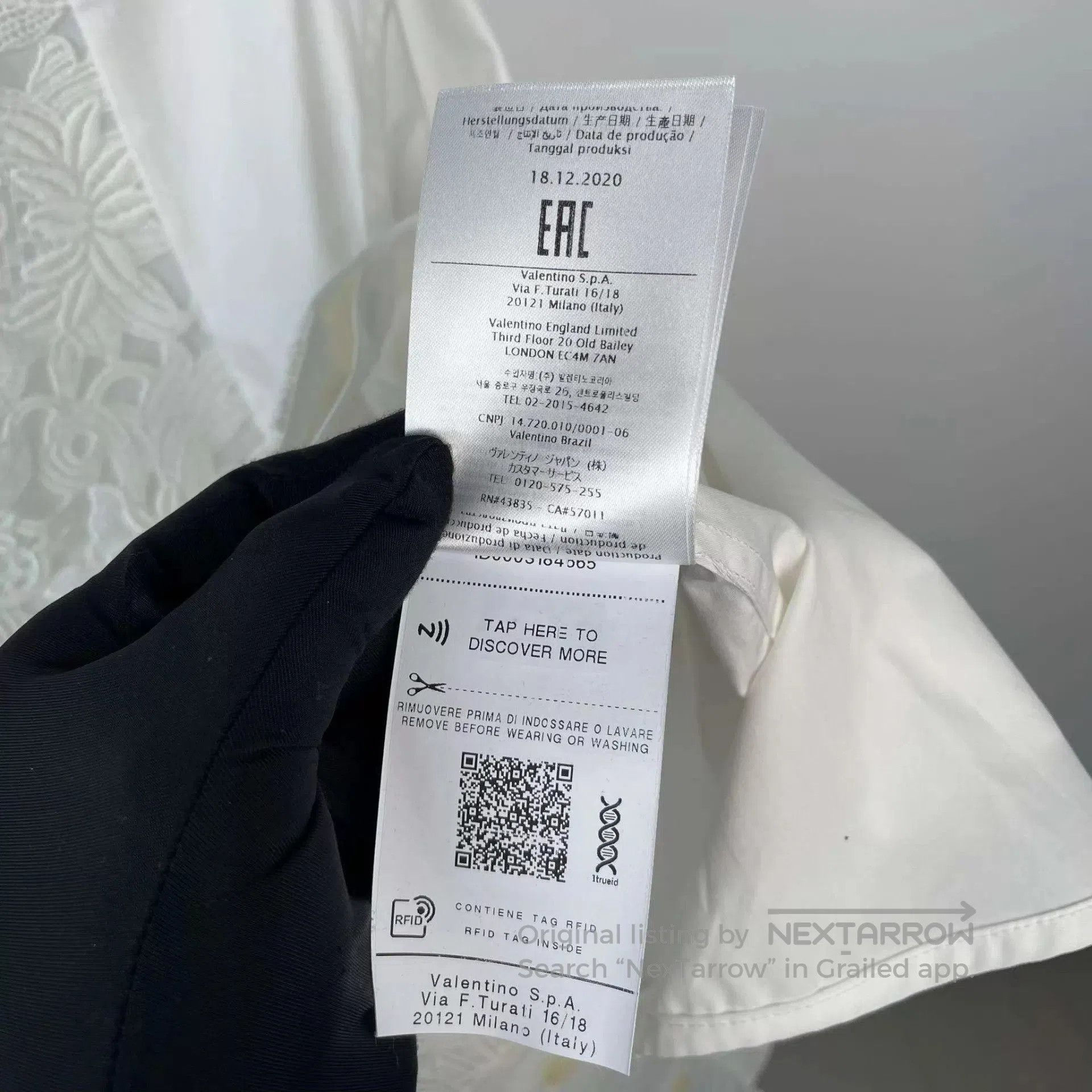 Valentino White Long Sleeve Lace Detail Button-Up Shirt. Size US S / EU 44-46 / 1 - 8 Thumbnail