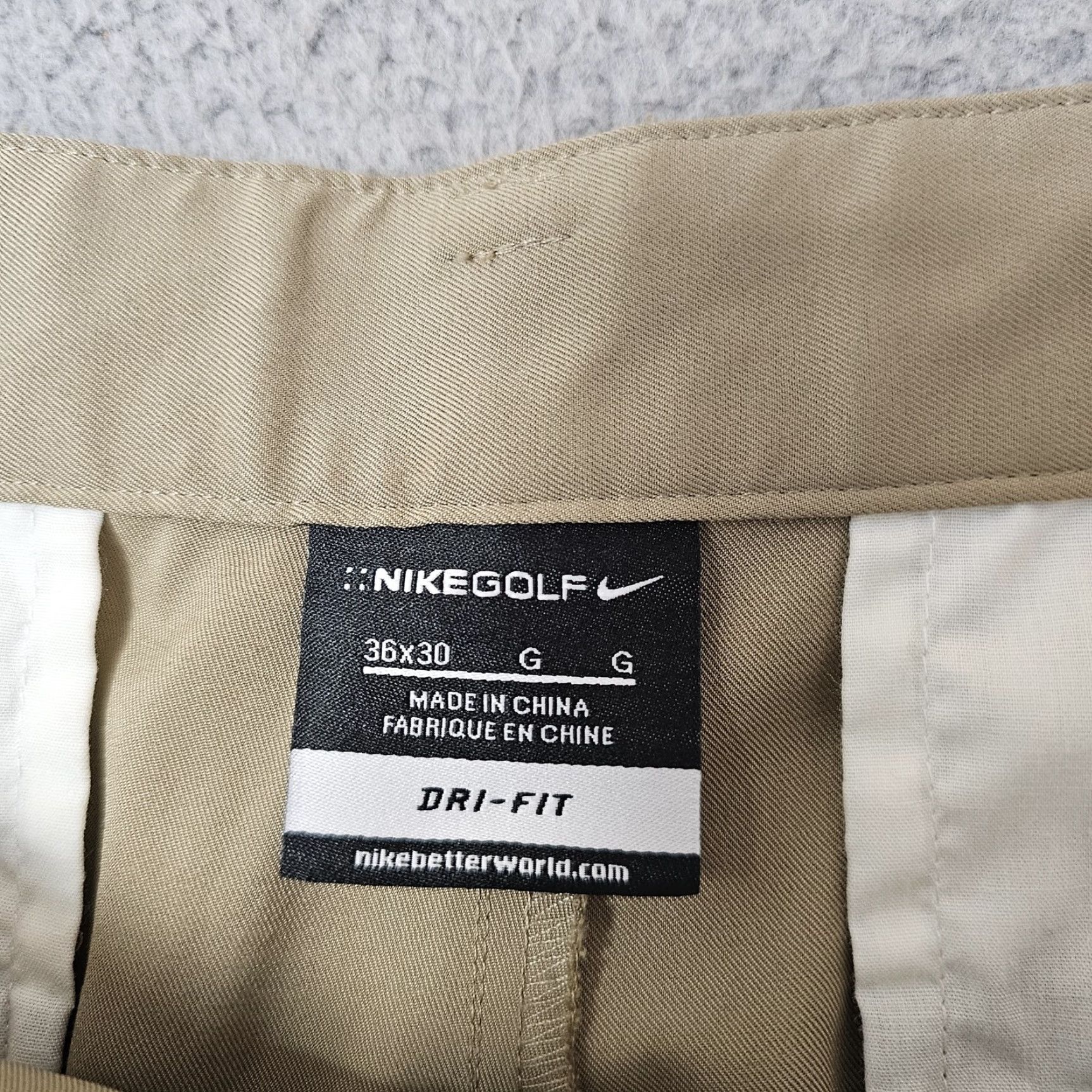 Nike Nike Golf Dri-Fit Pants Mens 36x30 Khaki Beige Performance Lightweight Stretch Moisture-Wicking Pockets Logo Casual Business Travel Workwear Pants Size US 36 / EU 52 - 3 Thumbnail